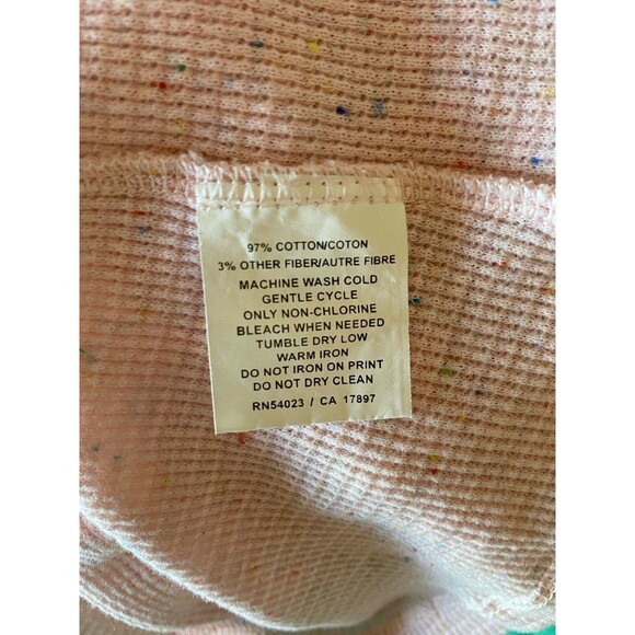 Vintage Y2K Old Navy Fitted Waffle Knit Babydoll Top Size M Pink Speckled Long - Picture 5 of 9